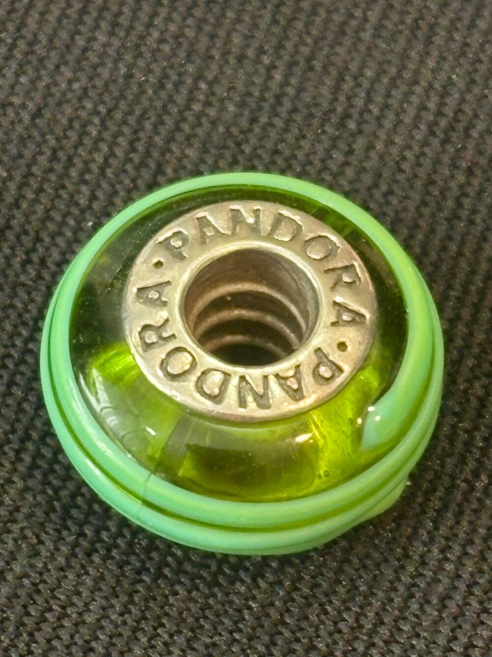 Pandora Green Murano Glass Charm 925 ALE Sterling Silver